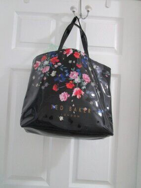 TED BAKER LONDON "Sandalwood" TOTE Preowned Glossy Black